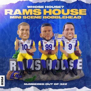 Aaron Donald, Cooper Kupp, Matthew Stafford, Rams House bobblehead, FOCO