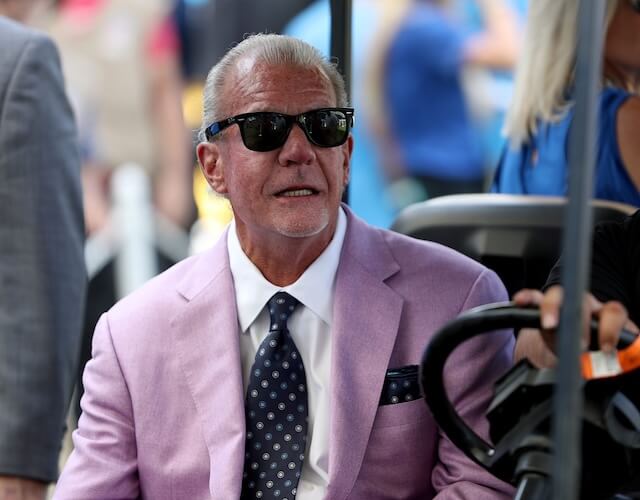Indianapolis Colts owner Jim Irsay before the start of their game against the Los Angeles Chargers at Dignity Health Sports Park in Carson, CA., on Sunday, Sept., 8, 2019.
Indianapolis Colts Play The Los Angeles Chargers In Their Nfl Season Opener Jim Irsay, Colts
